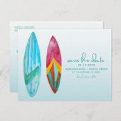 サーファービーチ結婚式日付ポストカードの保存 案内ポストカード (正面/裏面)