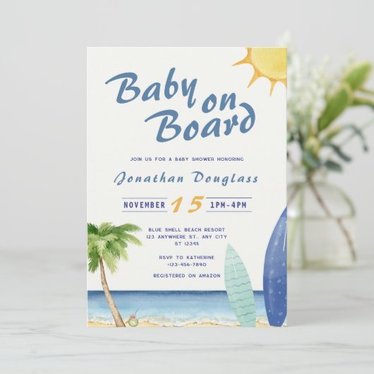 サーファーベビーオンボードサーファービーチ 招待状 (スタンド正面)