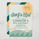 サーファーボーイ誕生日サーフズアップエイジ招待状 招待状 (正面/裏面)