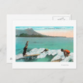 サーファーボードライディングのビュー、One Take A ポストカード (正面/裏面)