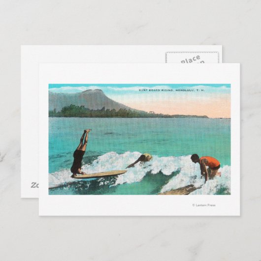 サーファーボードライディングのビュー、One Take A ポストカード (正面/裏面)