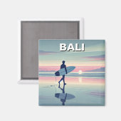 サーファーモダンサンセットバリインドネシア マグネット (正面/裏面)