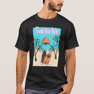 サーファーライフ サーフィン ビーチ サーファー ヴィンテージ サーフ Tシャツ