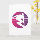 サーファーレトロサーフィンサン カード (黄色い花)