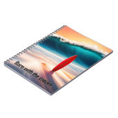 サーファー付きアップライトサーフボード引用文 ノートブック (左側)