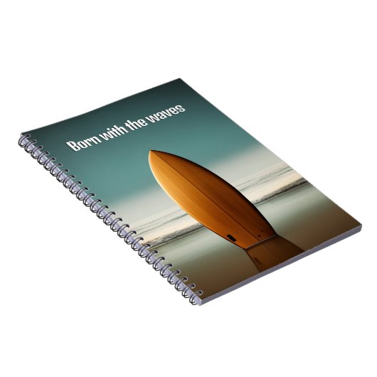 サーファー付きアップライトサーフボード引用文 ノートブック (右側)