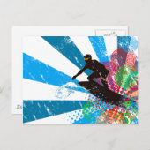 サーファー動揺してパラダイス ポストカード (正面/裏面)