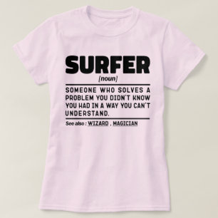 サーファー名詞定義ビーチサーフィンウォータースポーツ Tシャツ
