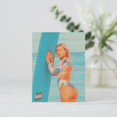 サーファー女子はがき ポストカード (スタンド正面)