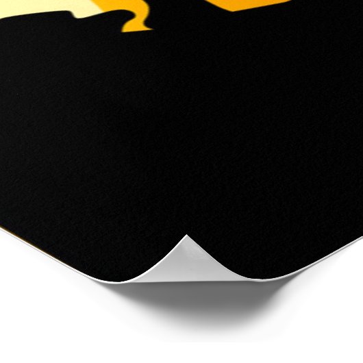 サーファー女子シルエットポスター ポスター (角)