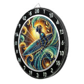 サーファー対ゴールデンサンセットグローアート ダーツボード (正面右)