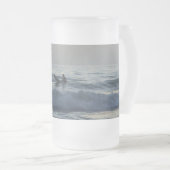サーファー待ち曇りグラスビアマグ フロストグラスビールジョッキ (正面右)