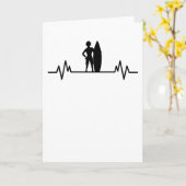 サーファー心拍サーフィン波乗りギフト カード (黄色い花)