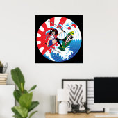 サーファー日本のガール ポスター (ホームオフィス)