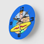 サーファー時計 ラウンド壁時計 (傾斜)