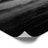 サーファー朝に波をキャッチB&W ポスター (角)