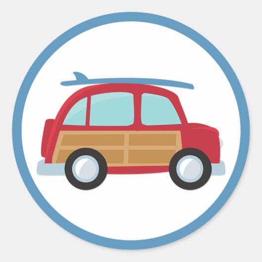 サーファー木質シール ラウンドシール (正面)