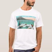 サーファー板乗馬、1取得aの眺め tシャツ (正面)
