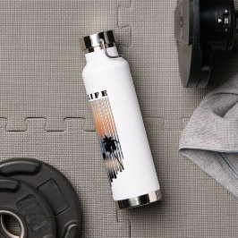 サーファー歩くインビーチアットサンセット ウォーターボトル