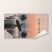 サーファー歩くインビーチアットサンセット |サーフライフ バスタオルセット (ハンドタオル)