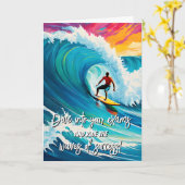 サーファー水波成功カードGCSE ALevel SAT カード (黄色い花)