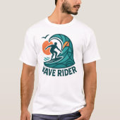 サーファー波ライダー – 海サンセット Tシャツ (正面)