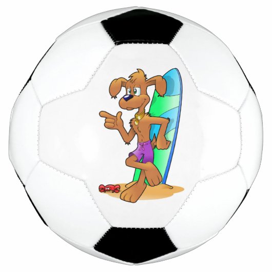 サーファー犬 サッカーボール (正面)