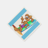 サーファー犬 スタンダードカクテルナプキン (角)