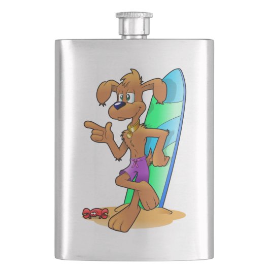 サーファー犬 フラスク (正面)