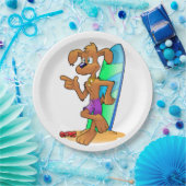 サーファー犬 ペーパープレート (パーティー)