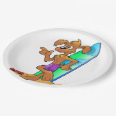 サーファー犬 ペーパープレート (アングル)