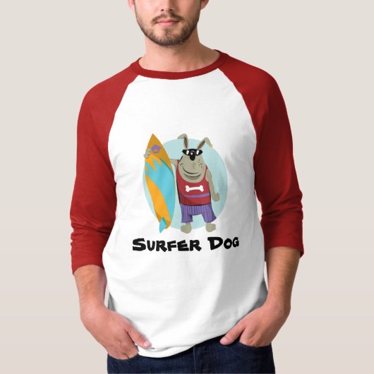 サーファー犬 Tシャツ (正面)