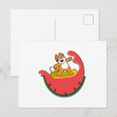 サーファー猫とワタメロン ポストカード (正面/裏面)