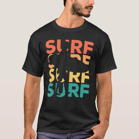 サーファー用レトロヴィンテージサーフィン Tシャツ (正面)