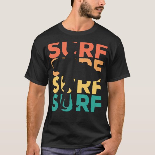 サーファー用レトロヴィンテージサーフィン Tシャツ (正面)