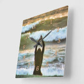 サーファー祈りの言葉 スクエア壁時計 (傾斜)