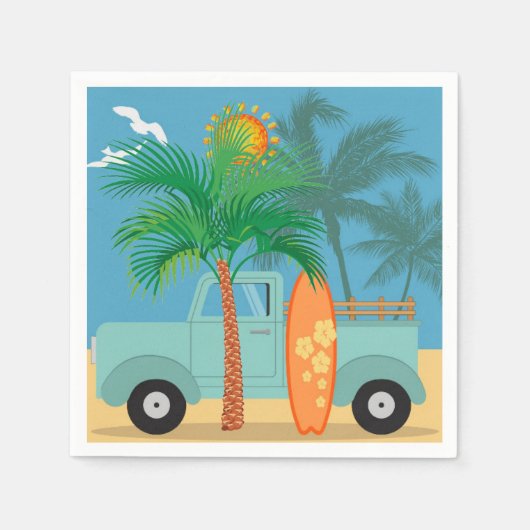 サーファー紙ナプキン スタンダードカクテルナプキン (正面)