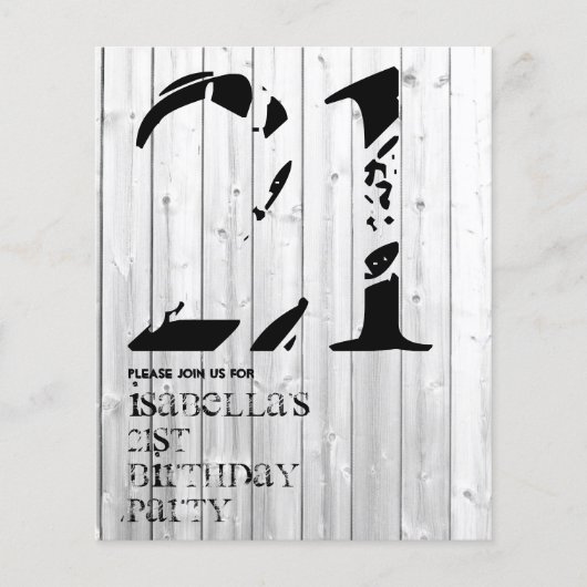 サーファー素朴タイポグラフィ誕生日招待状 チラシ (正面)