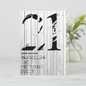 サーファー素朴タイポグラフィ誕生日招待状 招待状 (スタンド正面)