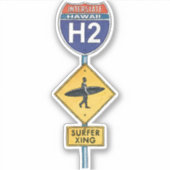 サーファー興ヴィンテージ標識 シール (正面)