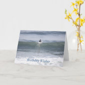 サーファー誕生日ウィッシュカード カード (黄色い花)