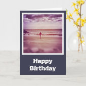 サーファー誕生日カード カード (黄色い花)