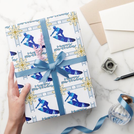 サーファー誕生日ギフトラッピング紙 ラッピングペーパー (ギフト)