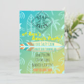 サーファー誕生日招待状 招待状 (スタンド正面)