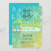 サーファー誕生日招待状 招待状 (正面/裏面)