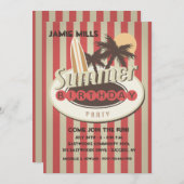 サーファー誕生日招待状 招待状 (正面/裏面)