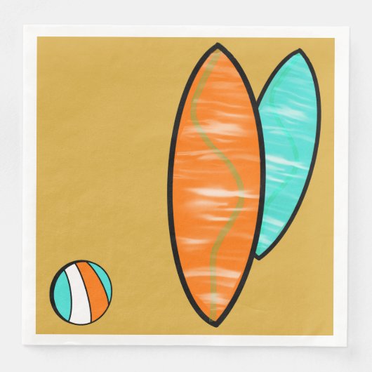 サーファー誕生日紙ディナーナプキンズ#2 (正面)