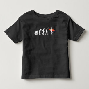 サーファー進化サーフィンサーフボードビーチ トドラーTシャツ