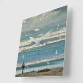 サーファー遠征サーフとマージ スクエア壁時計 (傾斜)