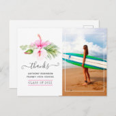 サーファー・アドベンチャー卒業パーティーありがとう ポストカード (正面/裏面)